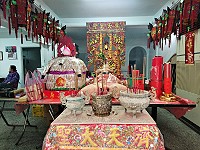 　東引慶元宵最後一場擺暝活動，昨天下午在三義國宅青葉餐廳舉行。　（圖／文：陳其敏） 