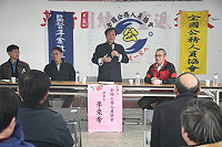 　全國公務人員協會退休金訴訟救濟與釋憲說明會馬祖場，理事長李來希主持說明。（圖／文：馮紹夫）