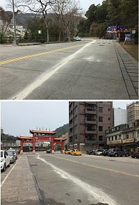 南竿昨日上午傳出漏油,油漬綿延將近1公里,環資局同仁立即處理避免意外發生。(圖/文:馮紹夫)