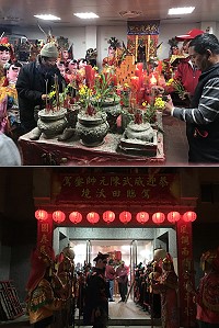 西莒擺暝「巡夜」習俗,由威武陳元帥令牌引領哈班八將巡邏田澳村境內,驅逐境內宵小、鬼魅,護佑信眾一切均安。(圖/文:宋幸儒)