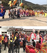 田澳境恭送陳元帥回宮,陣頭隊伍浩浩蕩蕩,「搶包」活動、「攔路宴」增添熱鬧氣氛,馬祖四鄉五島擺暝活動同時也劃下句點。(圖/文:宋幸儒)