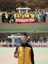 　上圖：劉縣長、參謀長與馬防部參賽人員共同合影。下圖：馬防部兩棲連倪成一中士獲得超半馬組第5名佳績。(圖／文：翁正坤)