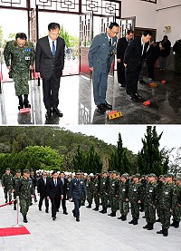 春祭國軍陣(公)亡將士祭典29日在珠螺軍人紀念園區舉行,由馬防部指揮官楊海明主祭,縣長劉增應、議長張永江等人陪祭,共同向國軍先烈英靈致敬,表達永恆的追思與感念。(圖/文:曹重偉)