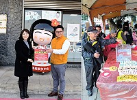 擺暝祭典結合「齊來擺暝、募吉發票」公益活動,為傳統文化注入新的養分,22日再由處長吳曉雲轉贈給馬祖家扶中心。(圖/文:曹重偉)