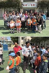 兒童節前夕,莒光鄉公所準備小禮物祝小朋友兒童節快樂。(圖/文:宋幸儒)
