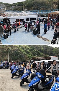 空運受阻海運暢通,北竿5日上午客輪雙開迎來超過200位遊客。(圖/文:陳鵬雄)