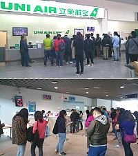 　空中交通恢復正常，昨日南北竿末班機出現空位，晚間臺馬輪加開疏運，滯留人潮昨日疏運完畢。（圖：連江縣交通旅遊局）