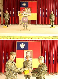 指揮官主持莒光守備大隊主官任職布達交接典禮。(圖/文:洪彩詒)