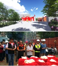桃園八德龍山寺五靈公廟重建14日上梁大典及新建廟外觀以馬祖封火山牆元素,打造桃園馬祖信仰中心,成為文化交流及長輩關懷據點(圖:曹常璧、桃園市府新工處提供)