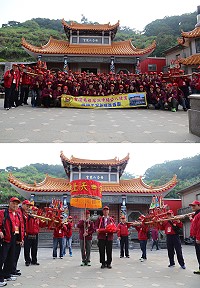 后澳村楊公八使宮進香團由主委陳貴忠領軍,21日啟程前往大陸展開9天的進香旅遊行程。(圖:楊公八使宮廟委會)