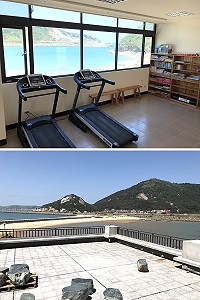 　室內室外都有無敵海景，后澳村活動中心被喻為全鄉最美。（圖／文：陳鵬雄）