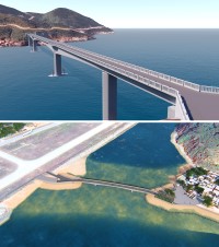 北竿鄉塘后道工程及大坵橋(3D及動畫)討論會23日舉行,建業工程顧問公司簡報塘后道生活圈道路設計案和大坵聯外道路工程現況。(圖:工務處)