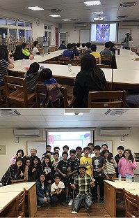 敬恆國中生涯講座「熱血返鄉,翻轉小鎮」,竹山青年林家宏與同學分享如何用自己的理念與堅持,翻轉人生。(圖/文:宋幸儒)