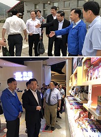 福州市副市長杭東率經貿交流團來訪,縣長劉增應陪同參觀飛龍免稅店。(圖/文:陳鵬雄)