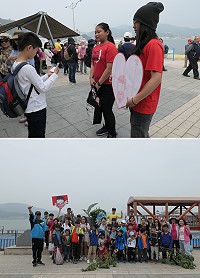 428兒童保護日,馬祖家扶LOVE HUGS護童擁抱活動呼籲民眾用愛包圍受虐兒。(圖:馬祖家扶中心)