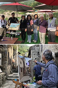 桃園市政府文化局率20多位畫家來馬寫生,並與縣府展開藝術文化交流。(圖/文:陳鵬雄)