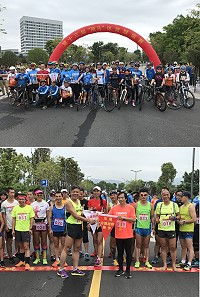 第13屆兩馬體育聯誼賽11日接續羽球、公路越野跑步、自行車公路比賽。(圖/文:吳嘉榮)