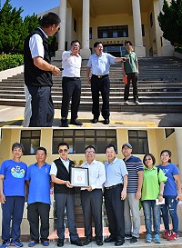 立法院內政委員會召委洪宗熠訪視東引,東引鄉公所致贈榮譽鄉民證,表達對傑出「老兵」的歡迎與尊敬。(圖/文:陳其敏)