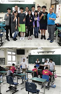 　107年國中教育會考5月19日、20日舉行，副縣長王忠銘、教育處長陳冠人、馬中校長陳天賜專程到考場致贈餐盒和慰問考生。（圖／文：吳嘉榮）