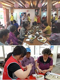　山隴社協20日中午老人共餐並規劃7月起工作坊運作常態化暨牛角19日老人共餐由長輩自己包水餃。（圖：連江縣衛福局）