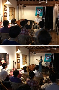 馬祖春藝系列活動壓軸找回他的故事,邀請陳敬忠分享《那年•我在薩爾瓦多》,長笛姐姐曹力文進行獨奏表演。(圖/文:吳嘉榮)
