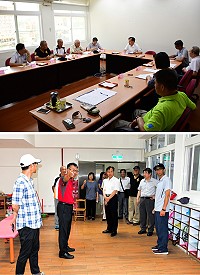 縣選委會25日召開第91次委員會議,由召集人縣長劉增應主持,會前特別前往預設為南竿鄉第二投開票所的介壽幼兒園地下餐廳,對進出場動線及投開票空間大致滿意。(圖/文:曹重偉)