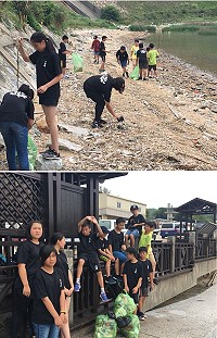 　介壽國小6年忠班學生自發舉辦清水淨灘活動，用行動來共同為地球海洋環境貢獻一份心力。（圖：介壽國中小）