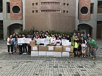 介壽國中部7年級的同學參與舊鞋救命計畫,總共募集到了3百多雙舊鞋。(圖:介壽國中小)