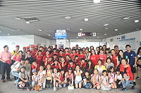 　大陸連江縣媽祖大學堂開辦，馬港天后宮、仁愛國小以及東方舞集受邀，昨日上午啟程赴陸。（圖／文：馮紹夫）