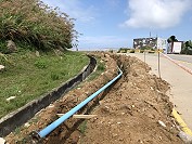 　芹壁用水量增，自來水廠新增&#22338;山至芹壁供水管路。（圖／文：陳鵬雄）
