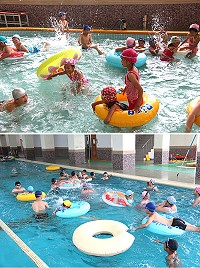 　仁愛國小歡送畢業生，20日特別舉辦游泳趣味活動，讓學子們留下快樂又難忘的回憶。（圖／文：吳嘉榮）