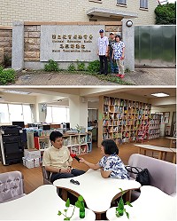 (上圖)國立教育廣播電台台長謝忠武(圖左)、記者董珍鑾(圖右)20日專程來馬進行專訪,了解離島教育現況及在地教學特色理念。(下圖)國立教育廣播電台記者董珍鑾(圖右)針對公幼等多項教育議題訪問教育處長陳冠人。(圖:教育處)