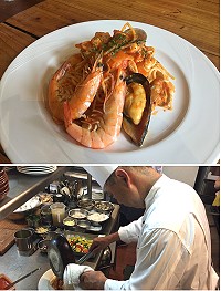日本東京織田料理學校校長石田稔應邀在芹沃咖啡館擔任客座廚師,使用馬祖海鮮製作各式美味餐點。(圖/文:馮紹夫)