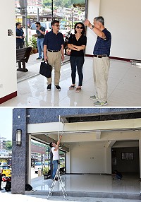 八方雲集27日由董事長許銘銓率公關部副總經理黃婉玲及專屬設計團隊成員抵馬現勘,並將以馬祖店作為未來日本店概念示範點。(圖/文:曹重偉)