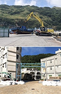 強颱「瑪莉亞」直撲馬祖,北竿漁民不敢掉以輕心,在漁會及產發處協調下啟動今年首度防颱吊船作業。(圖/文:陳鵬雄)