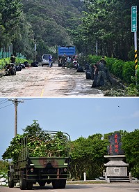 瑪莉亞颱風遠離後,東引軍民積極展開災後清理復原工作。(圖/文:陳其敏)