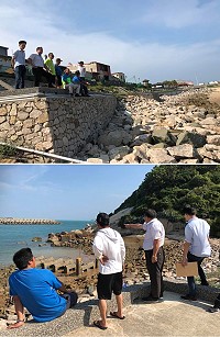 　議員周瑞國邀相關單位及漁民現勘馬鼻灣簡易上架場改善之道。（圖：周瑞國議員服務處）