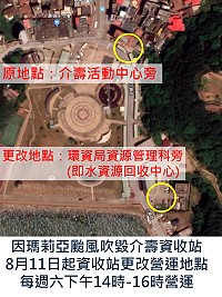 南竿鄉介壽村小型資收站於8月11日起更改營運地點,更換至介壽村環資局資源管理科,即水資源回收中心旁。連江縣環境資源局呼籲大家,請依照幸福島嶼資收站的資源回收物兌換點數表規則做好分類。(圖:連江縣環境資源局)