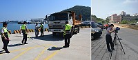 因應砂石車行經復興村及福澳村影響村民安全問題,南竿警察所近期均加強兩村的測速照相及攔檢取締工作,從今年7月1日至昨天9日止,計攔查舉發砂石車交通違規9件。(圖/文:曹重偉)