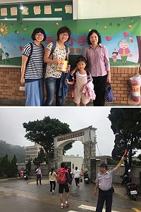 　家教中心舉辦慶祝祖父母節，在開學日家中長輩牽著家中寶貝開心上學。（圖／文：馮紹夫）
