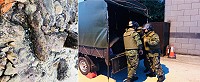民眾在清水濕地發見未爆彈,軍警獲報後到場處理。(圖:南竿警察所)
