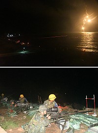 馬防部南竿地區防衛性武器射擊29日晚間登場,充分展現地區官兵平日累積的訓練成果。(圖/文:馮紹夫)