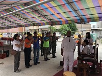 　馬祖廣玄宮舉辦一年一度的盂蘭盆法會，北竿政軍首長及民代前往上香為地方祈福。（圖／文：陳鵬雄）