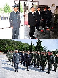 連江縣107年度秋祭國軍陣、公亡將士祭典3日上午9時在南竿珠螺軍人紀念園區舉行,由縣長劉增應、指揮官章元勳共同擔任主祭,一起向為國捐軀的國軍將士英魂們致上最崇高的敬意,儀式簡單隆重。(圖/文:曹重偉)