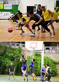 107連江縣三對三籃球社區聯誼賽8、9日兩晚間繼續精彩賽事;還首度移師到體育館進行精彩賽事。(圖/文:曹重偉)