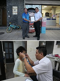 馬祖家扶提供兒少配鏡服務,驗光師李汪元先生特地來馬祖為地區16名學童配戴眼鏡,讓學生能順利學習。(圖:馬祖家扶)