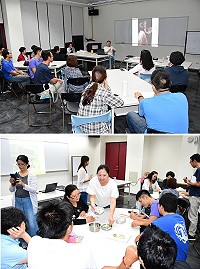 　「設計．社記工作坊」13日晚間邀請同時經營民宿及便當生意的陳映華，分享主題海島便當的N種想像，她談的不只是便當，而是食育，讓食用者懂得選擇真正的在地食材。（圖／文：曹重偉）