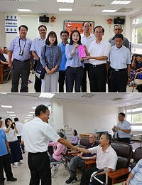 秋節送暖!台電馬祖區處特舉辦愛心關懷活動,20日上午由處長張毓哲前往拜訪大同之家致贈秋節慰問金,並向老人家們祝賀佳節愉快。(圖/文:曹重偉)