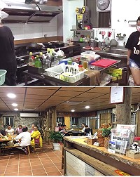 牛角蝦寮食堂新址,自由行遊客及小團食客增多,廚房加建與店面分離,空間寬暢舒適,菜餚烹煮也順手。(圖:馬祖日報)