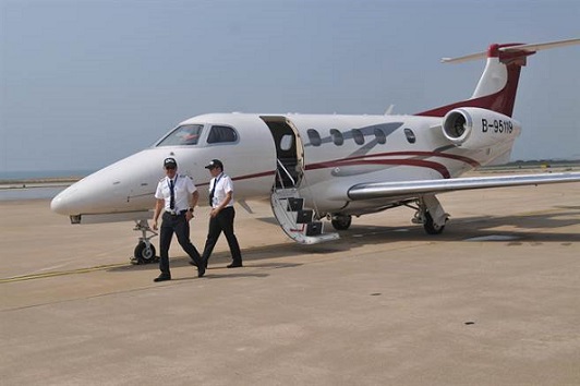 金門醫療專機在8月初進駐,每年花費逾1億2000萬元。(中時李金生攝)